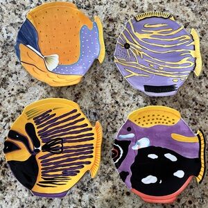 Studio Nova Colorful coral Fish-Shaped Dinner Plates Set